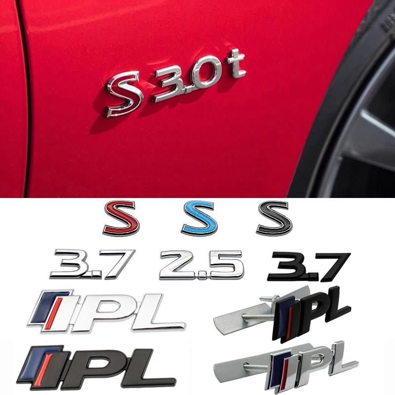 Car Front Grille Emblem Metal Rear Trunk Badge Sticker for 2.5 3.7 S IPL FX35 Q50 G35 G37 G20 QX56 QX50 QX60 Q45