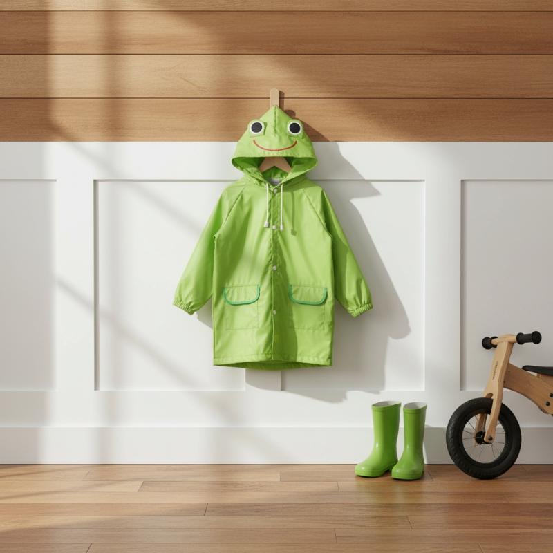 Cartoon Kids Raincoat Waterproof Thickened Full Body Poncho Cute Animal Hooded Rainwear For Boys Girls Outdoor School Daily Use