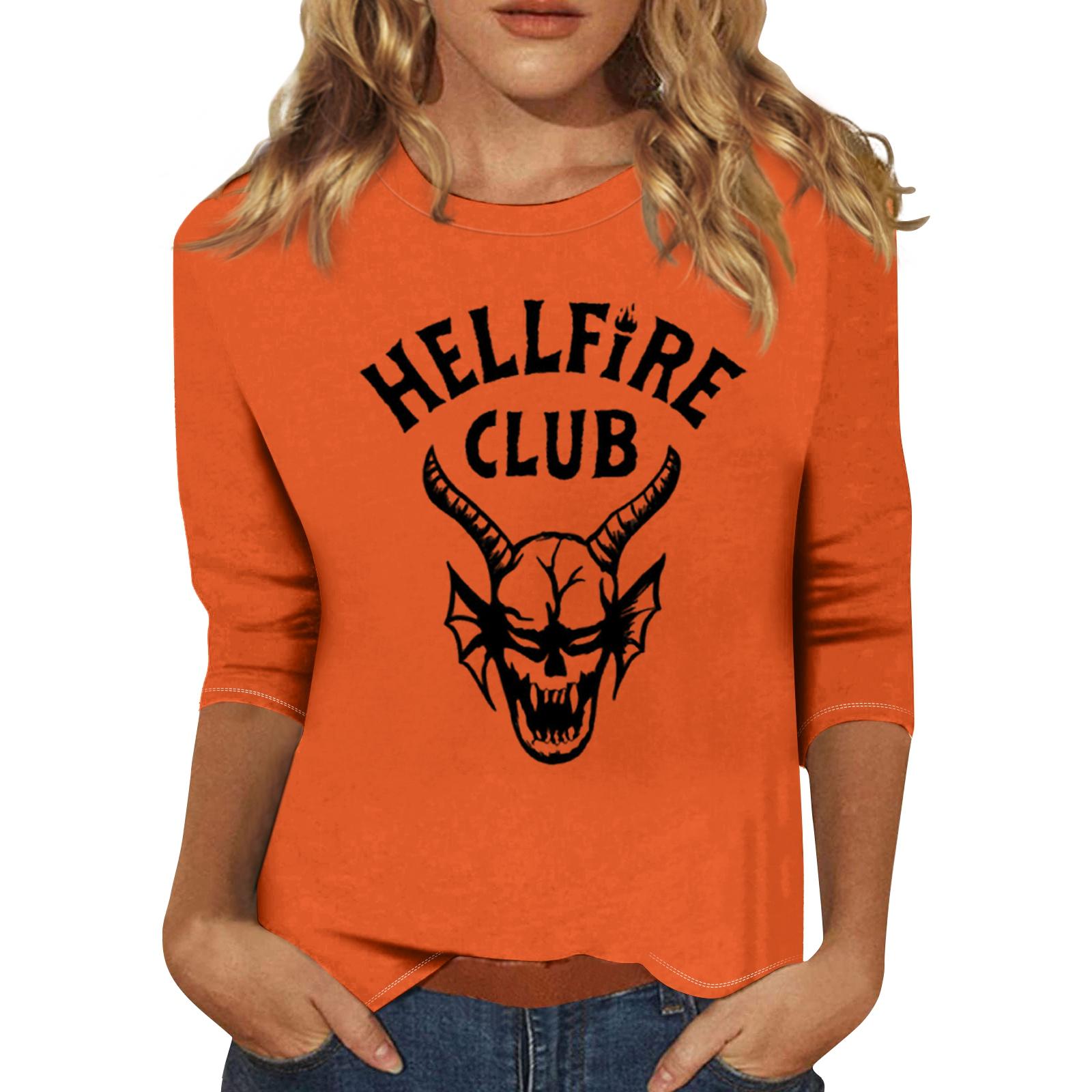 

Жіноча модна повсякденна футболка з принтом та рукавом три чверті XXL шафрановий