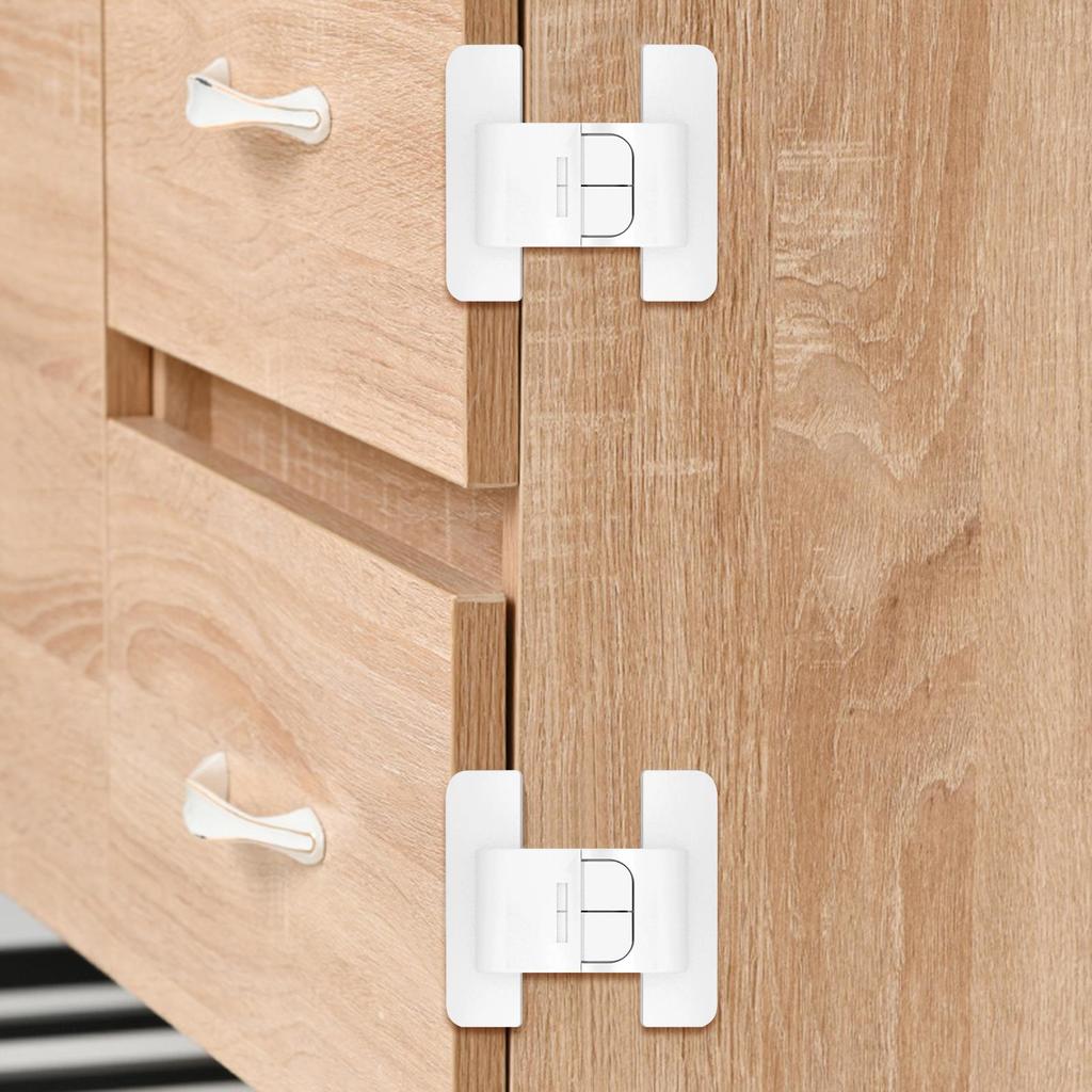 Fechadura para Porta de Geladeira Travas para Geladeira Autoadesivo Fechador de Geladeira Fivela Fixa para Cozinha Proteção de Metal Uso Diário por Adultos