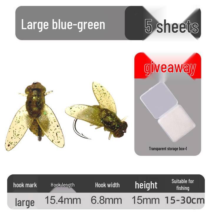 Bionischer Weichfliegenfischhaken: Künstlicher Insektenköder für Bachfischen, Weißfische und Döbel.