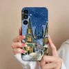 Cartoon Christmas Style Phone Case For Samsung S25,24,23,22,21,S20,Ultra,Plus,FE Black Soft Cover