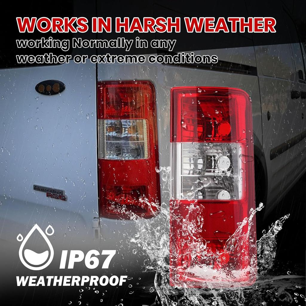 Tail Light House Compatible With Ford Transit Connect 2010 2011 2012 2013 Replace 9T1Z13404A No Bulb & Harness (Right Passenger Side)