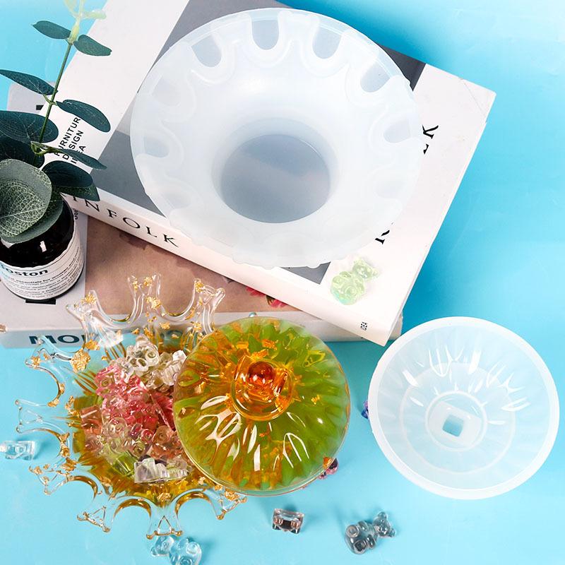 Silikonform Krona Förvaringslåda Epoxiform Smyckesförvaring Hartsform Manuell DIY-form