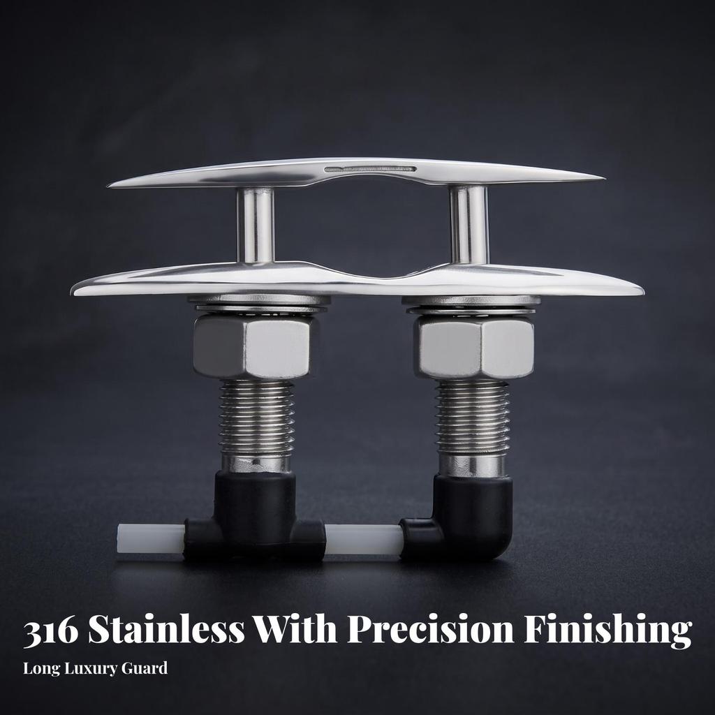 Concealed Cleat Mirror-Polished Hardware Heavy Duty for Boats, Docks