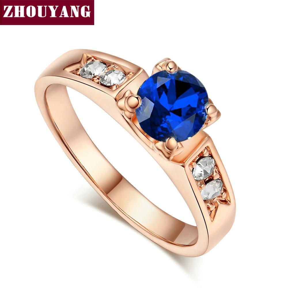

ZHOUYANG Wedding Ring For Women Classical 6mm Prong Setting Cubic Zirconia Engagement Fashion Jewelry Brithday Gift R051 R052 9