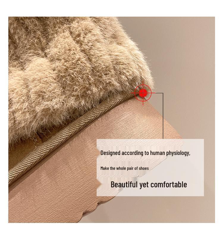 Plus Size Wide Women's Thick Sole Snow Boots, Winter Fleece Mid-Calf, Sizes 35-43.