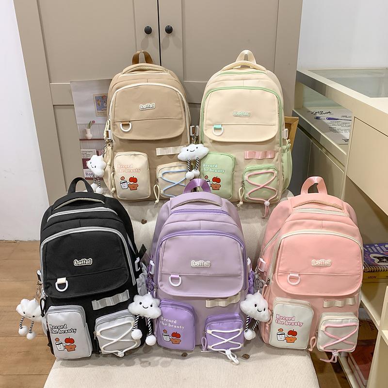 Girl cute little fresh backpack junior high school high school student campus schoolbag women's leisure large-capacity travel backpack