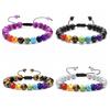 Multicolor Alloy & Volcanic Stone Yoga Bracelet with Turquoise & Tiger Eye Beads