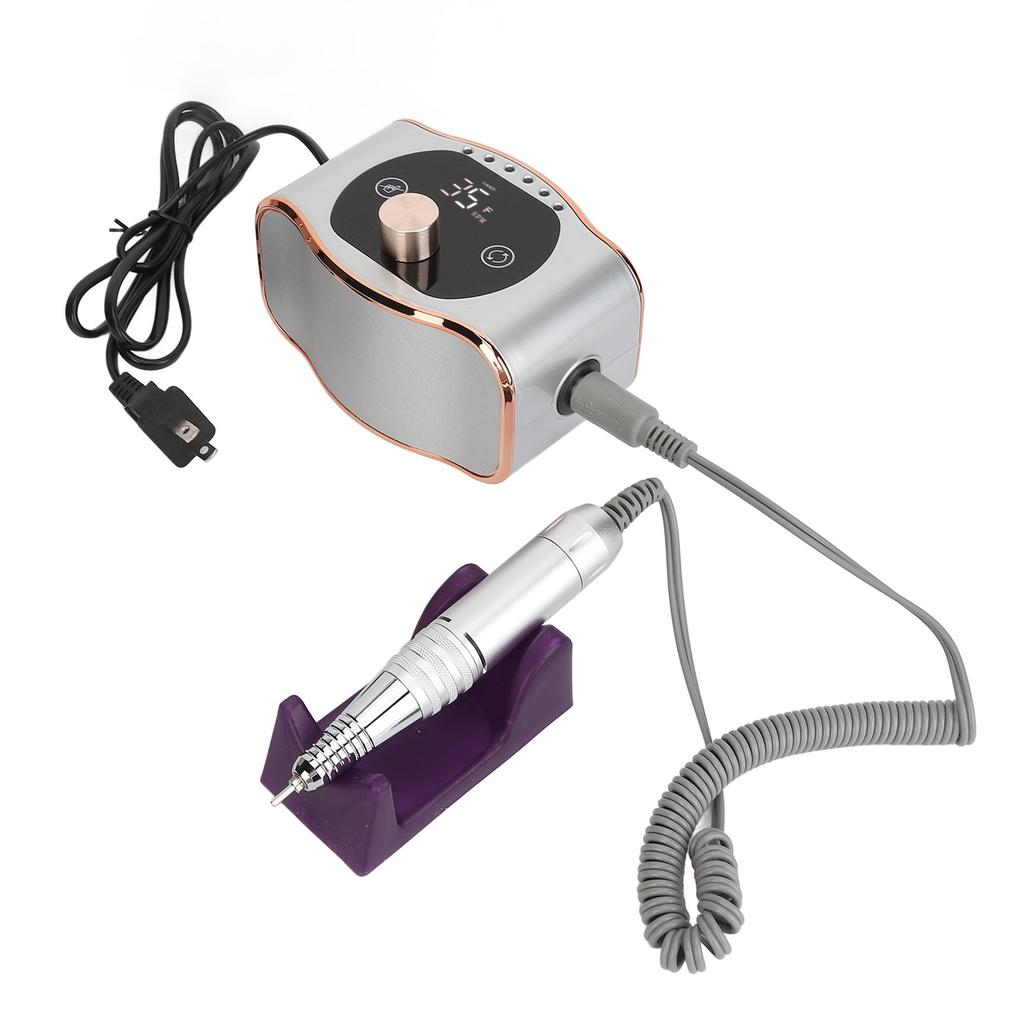 Touch Screen Nail Drill Machine 35000rpm Double Sided PU Leather Electronic Nail Grinder Machine US 