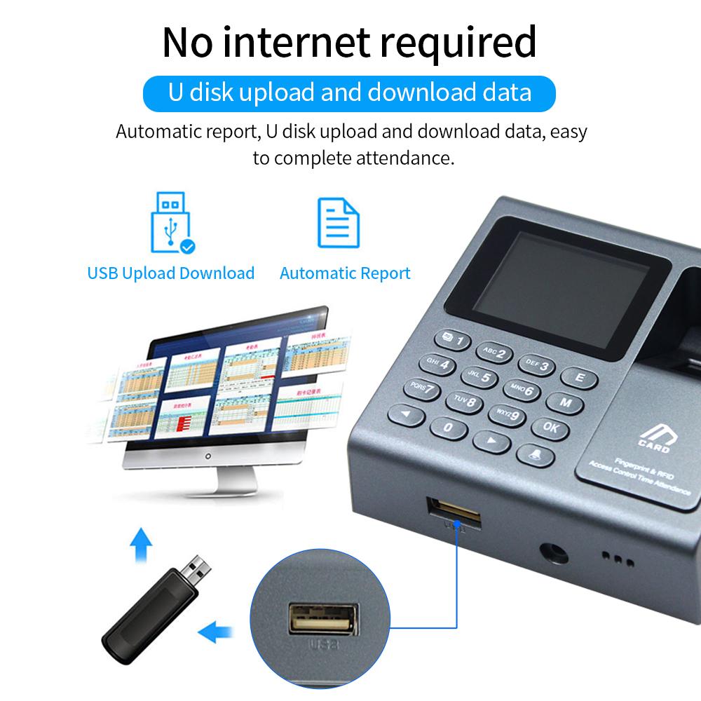 Mini Biometric Fingerprint Access Control 125khz RFID Reader 1000 User USB Time Recorder Attendance Employee Terminal