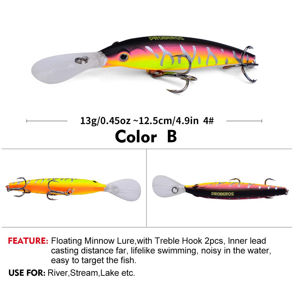 Bionic Floating Minnow Lure, 12.5cm, 13g - Durable Artificial Fishing Bait (DW611)