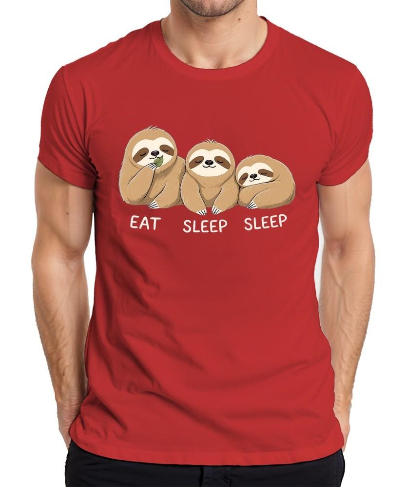 Eat Sleep Sleep Sloth Three Cute Relaxed Gift Birthday Unisexs Tshirt