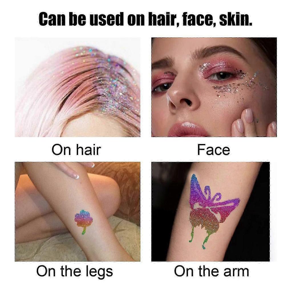 Glitter Tattoo Skin Gel with Aloe Vera Long-Lasting, Skin-Friendly Body Art Adhesive for Face & Body, Easy To Apply, 8ml