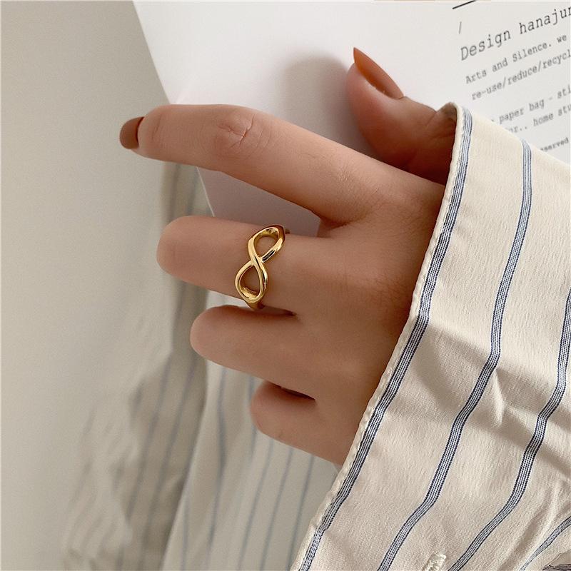Retro 18k Gold-Plated Titanium Steel Index Ring - Japanese Korean Style