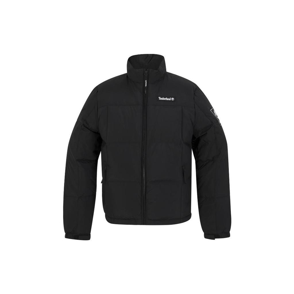 Timberland Fw22 Solid Color Patch Zipper Down Jacket Men Jacket Black A5VED-001