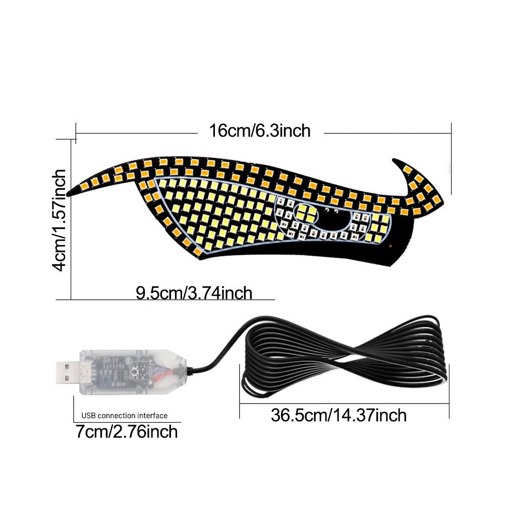 Car LED Devil's Eye Decorative Light Rear Window Warning Light Devil Eye Atmosphere Light Auto Decoration Accessories