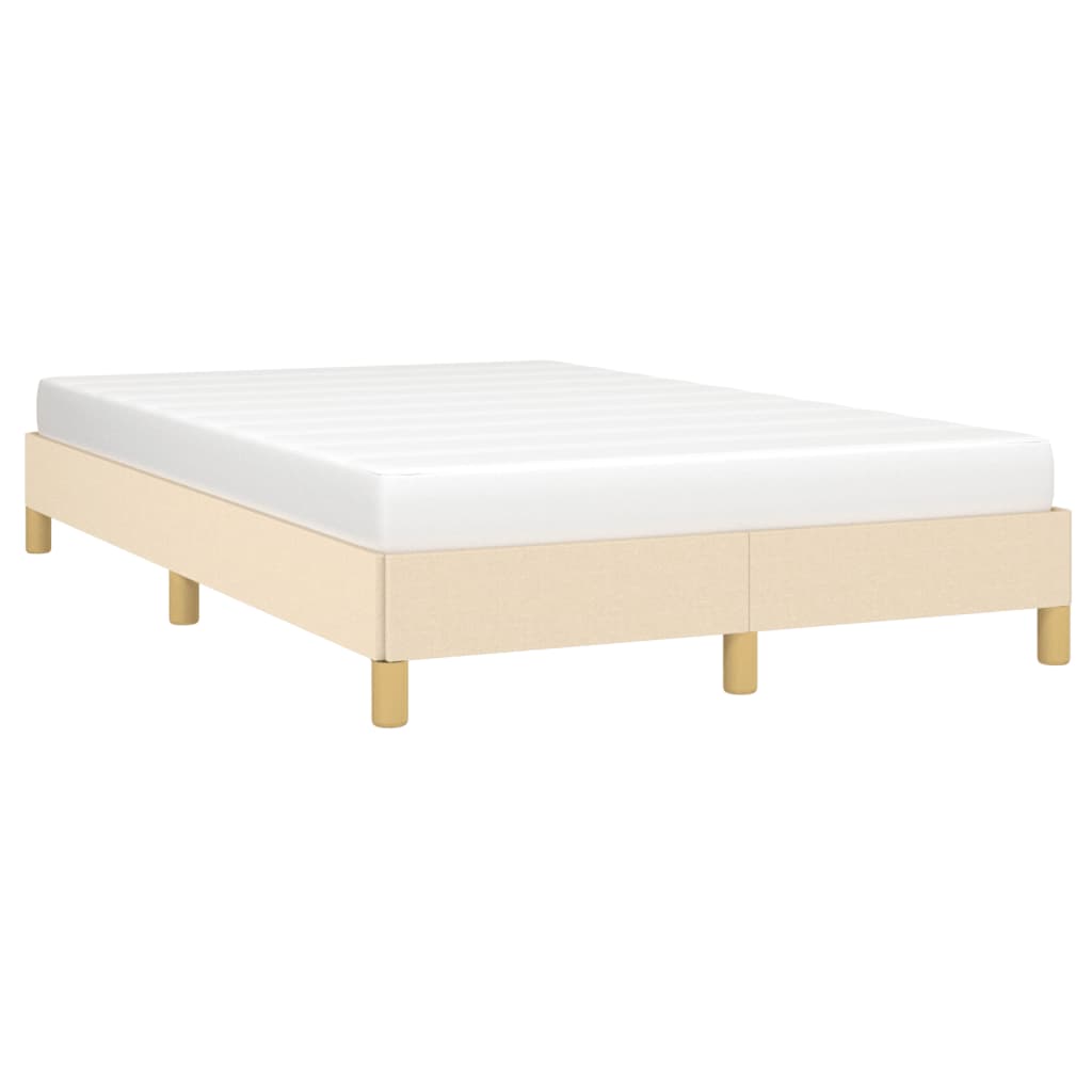 Vidaxl Bed Frame Without Mattress, Cream, 120X190 Cm, Fabric