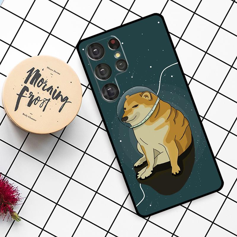 Funny Cheems Doge Case For Samsung Galaxy S24 FE S20 FE S21 S22 S23 S24 S25 Ultra S9 S10 S25 Plus Phone Cover