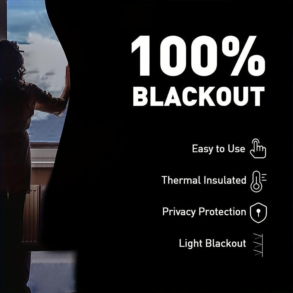 1 Packung 100% Verdunklungsvorhangstoff, thermoisoliert, sichtschutzbietend und vollständig lichtundurchlässig, einfach zu installieren und zu schneiden