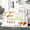 Custom Name Cute airplane Theme Printed Blanket - Perfect for Couch, Bed, Travel & Outdoor Use | Machine Washable, Cozy & Durable.