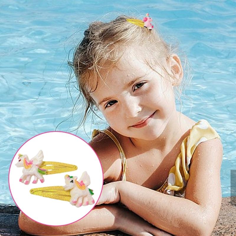 1 Paar Haarspangen für Mädchen Glitzer Haarschmuck Themen Haarnadel Mode Haarteile für Kinder Mehrfarbiges Design