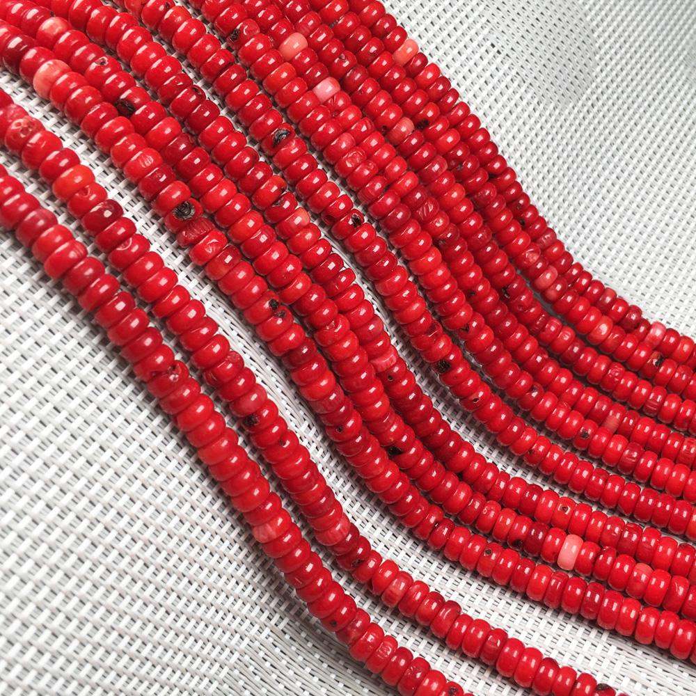 

3x6mm Натуральные красные коралловые бусины Абакус Форма Punch Loose Spacer Бусины для ювелирных изделий ИЗГОТОВЛЕНИЕ DIY Ручное ожерелье Браслет Аксессуары Подарки Длина 38 см