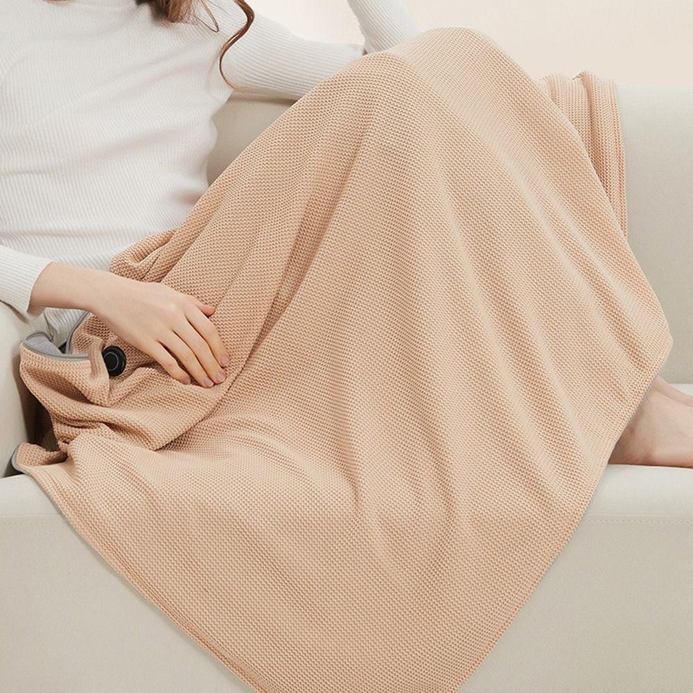 3 Heizstufen Elektrische Decke mit Mütze Weicher Warmer Heizschal mit Reißverschluss Wintergebrauch