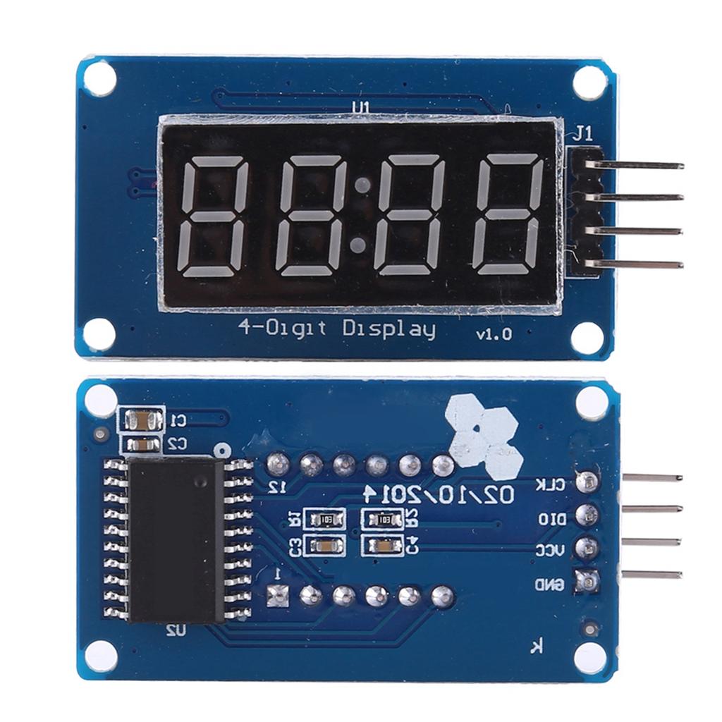 Red Light LED Digital Display 4 Digit 7 Segments Module Adjustable Brightness