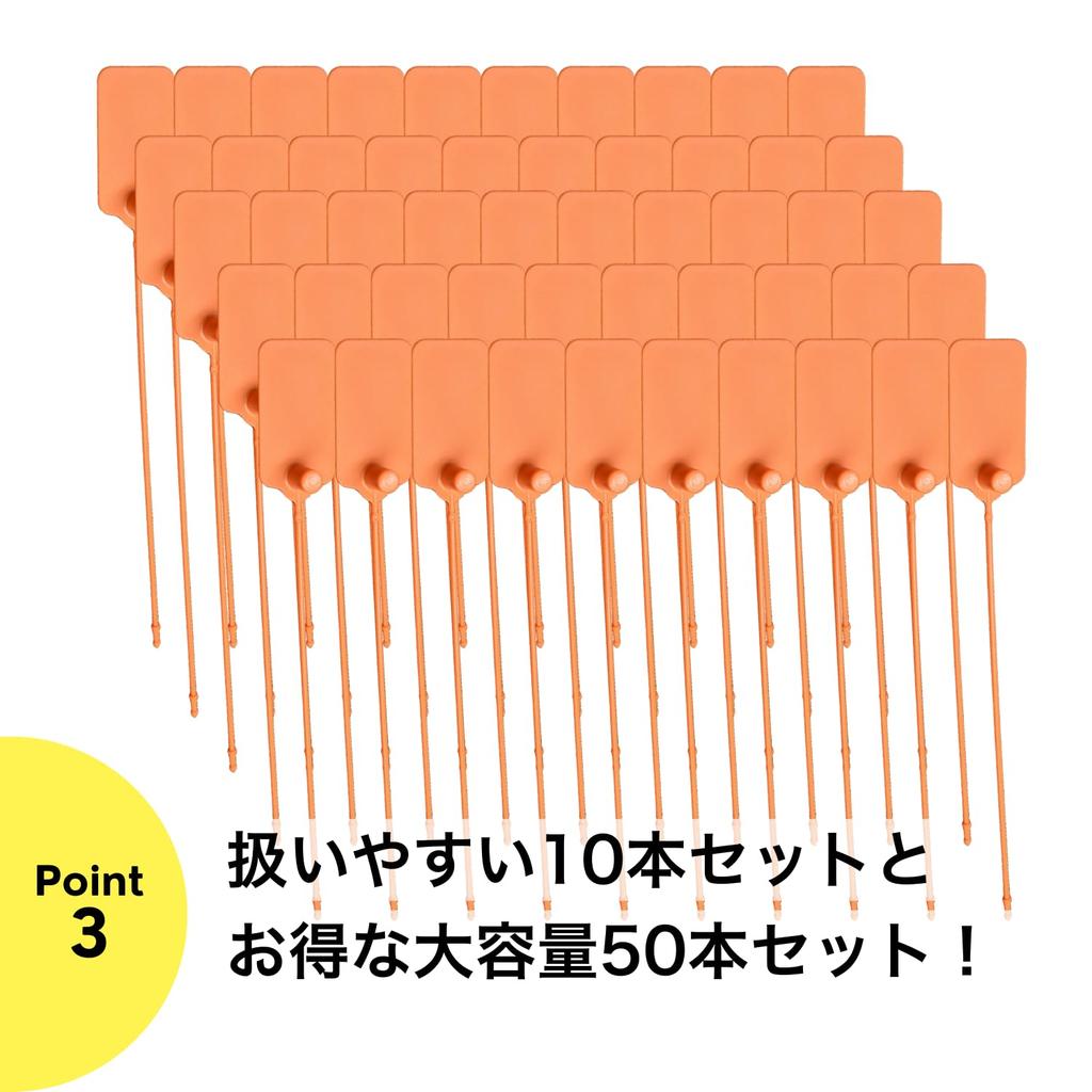 NYANDELMO ND-0161-R12-OR-50 Anti-Theft and Fraud Prevention Plastic Tags, Orange, 50 Pieces