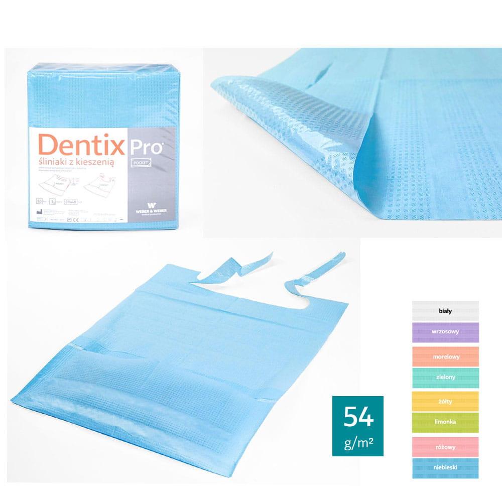 Tandhalsduk med ficka 39cm x 48cm Blåfolierad 54g Dentixpro 50st