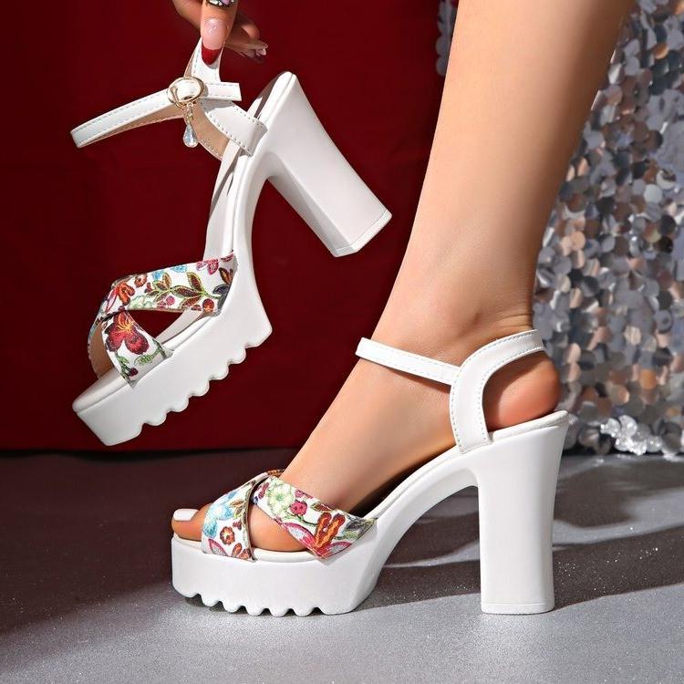 Fashion Women Sandals Summer Comfortable Platform Women Shoes Sexy Super-high Heel Party Round Toe High Heels Sandals Zapatos De Mujer