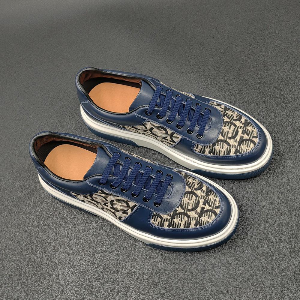 Frühling neue Board-Schuhe Herrenschuhe trendig vielseitig europäische Station Herrenschuhe leichter Luxus High-End Herren Plateau Freizeitschuhe