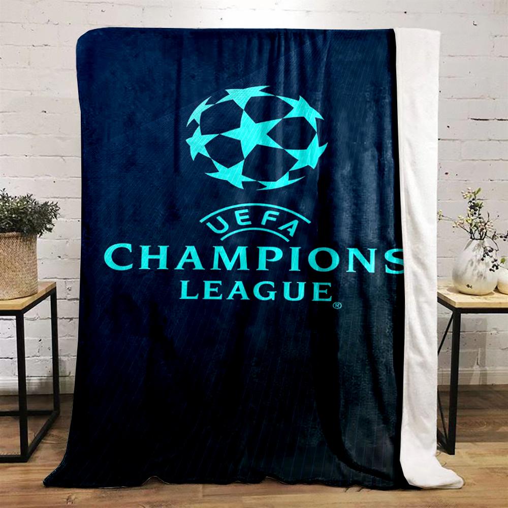 UEFA Champions League Logo Pattern Warm Blanket Flannel Blanket for Bedroom, Living Room, Sofa, and Nap Sofas