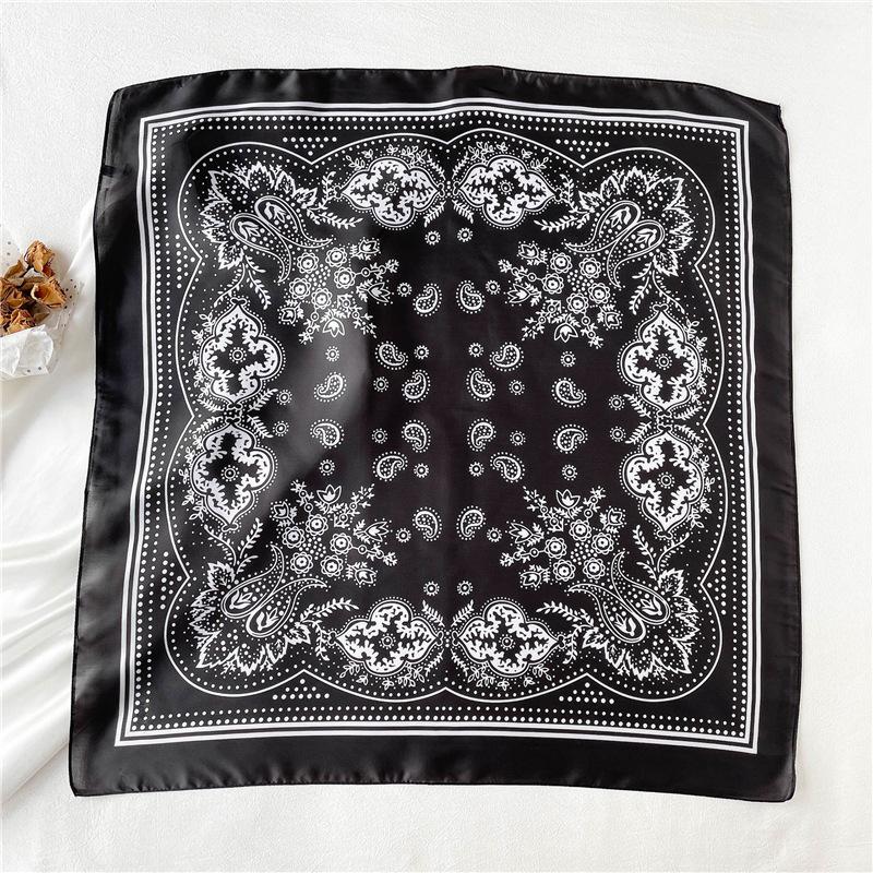 Foreign Style Small Silk Scarf 71cm Square Scarf Hangzhou Silk Imitation Silk Scarf Professional Women's Scarf Decorative Small Silk Scarf