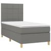 3142306 vidaXL Divan Bed with Mattress Dark Grey 90x200 Cm Fabric