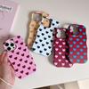 2 In 1 TPU+PC Glossy Cute Heart Hard Phone Case for iPhone 13 14 15 16 Pro Max Wave Edges Comfortable Touch Slim Girly Cover