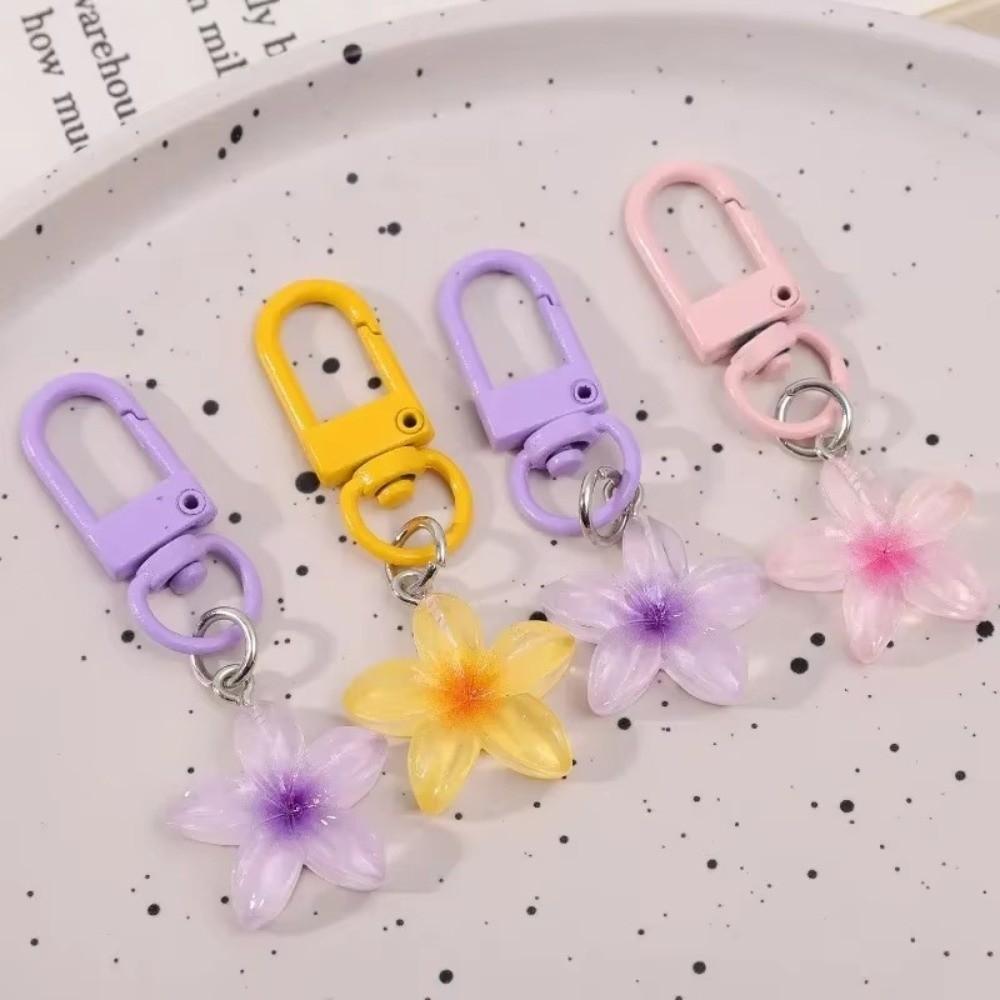 1/5 Stück Süße Bunte Blumen Schlüsselanhänger Harz Mini Schlüsselanhänger Niedlicher Auto Schlüsselanhänger Schüler