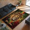 Leopard Theme Crystal Velvet Floor Rug Personalized Custom Name Text Warm Carpet Home Decoration