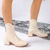 New women's leather shoes high heels Women Casual banquet ankle boots Long for Adult Women Elegant Style