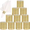 New 100PCS Rhinestone Napkin Rings Bling Decoration Gifts Wedding Dinner Elegant Gold Sliver Napkin Rings Holder Party Supplies