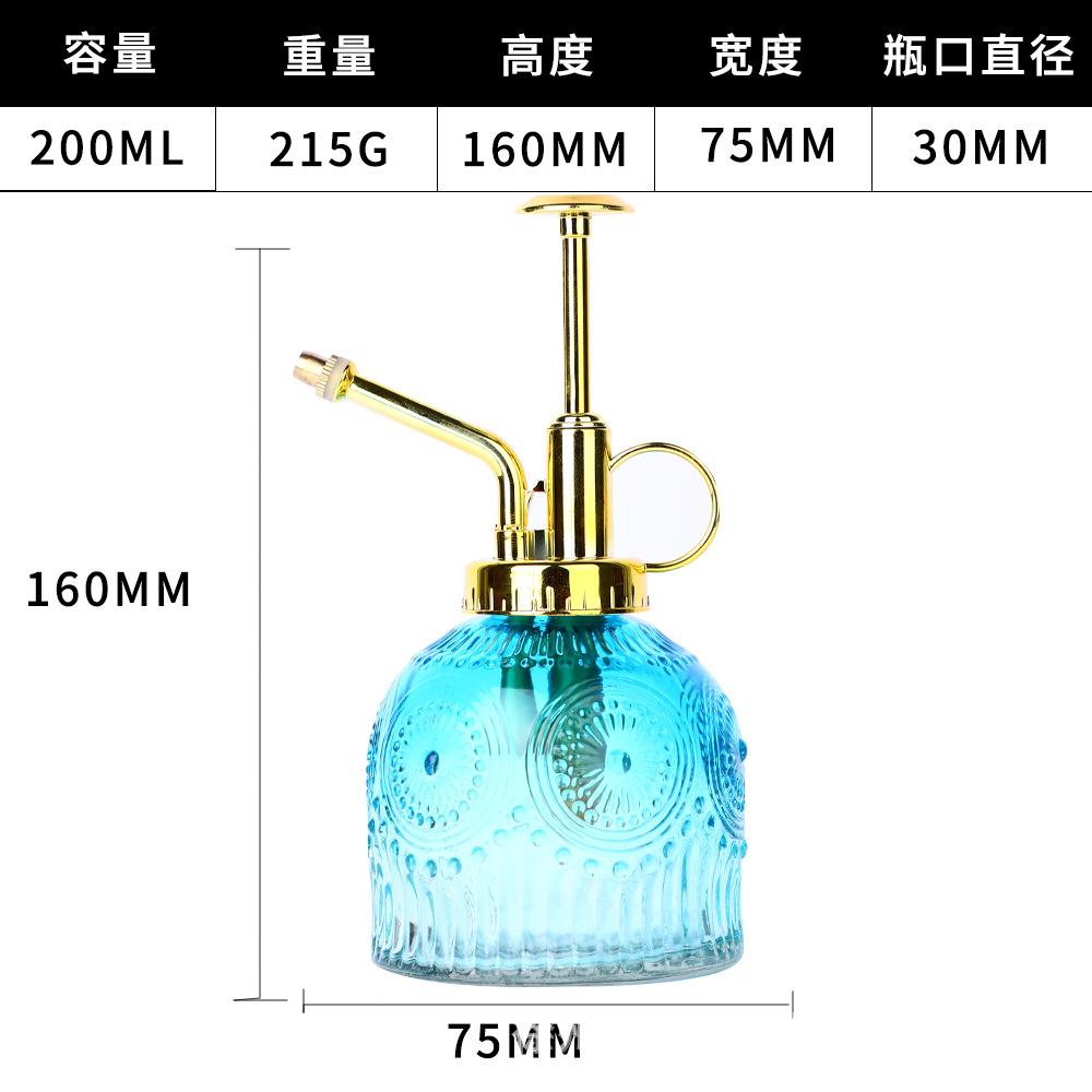 European Colorful Embossed Glass Watering Can Home Gardening Watering Sprinkler Kettle Succulent Plant Spray Can Gardening Decor