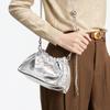 Cloud pleated bag oil wax leather chain leather shoulder bag commuter high sense fashion versatile women's messenger bag
