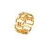 High-End Women's Fashion Stainless Steel Open Ring - Celebrity Style