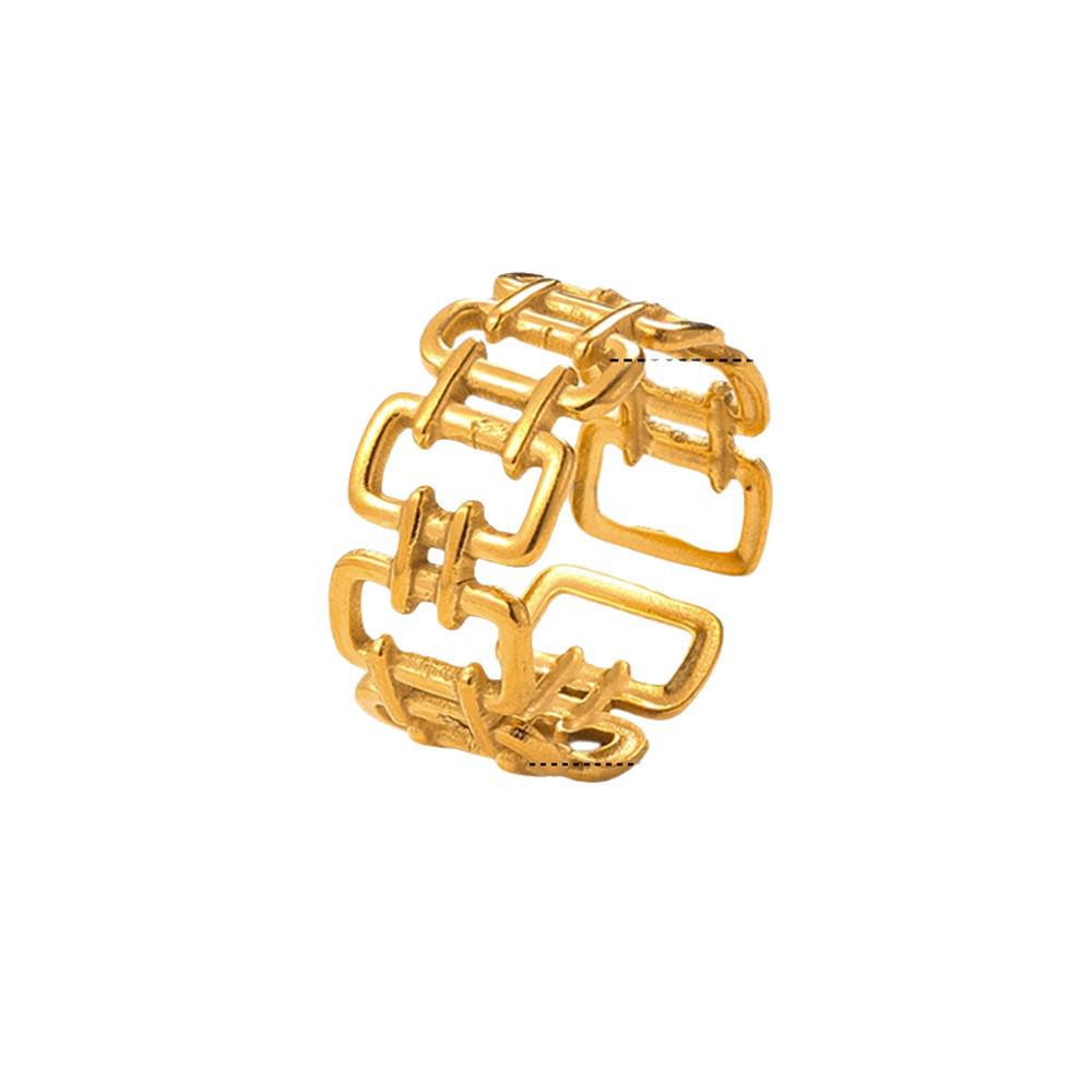 High-End Women's Fashion Stainless Steel Open Ring - Celebrity Style