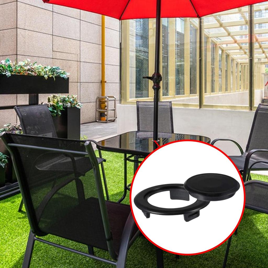 Patio Table Umbrella Hole Ring and Cap Patio Umbrella Hole Plug Insert Ring and Cap for Deck Coffee Shop Party Outside Garden