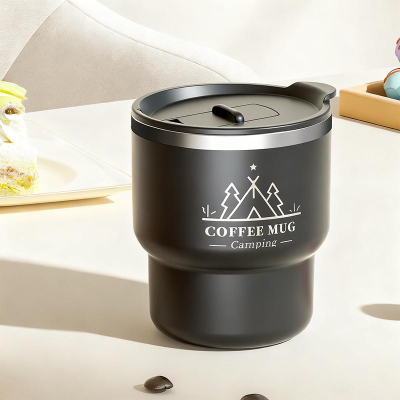 400ML Coffee Cup 304 Stainless Steel Double Layer Insulated Water Cup Office Milk Coffee Mug Outside Portable Sealed Tumbler
