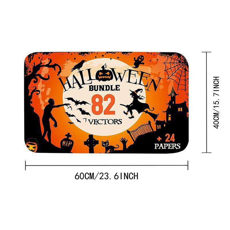 2pcs Halloween Foot Mats Ethnic Festival Decorative Floor Mats Easy To Take Care of Door Mats