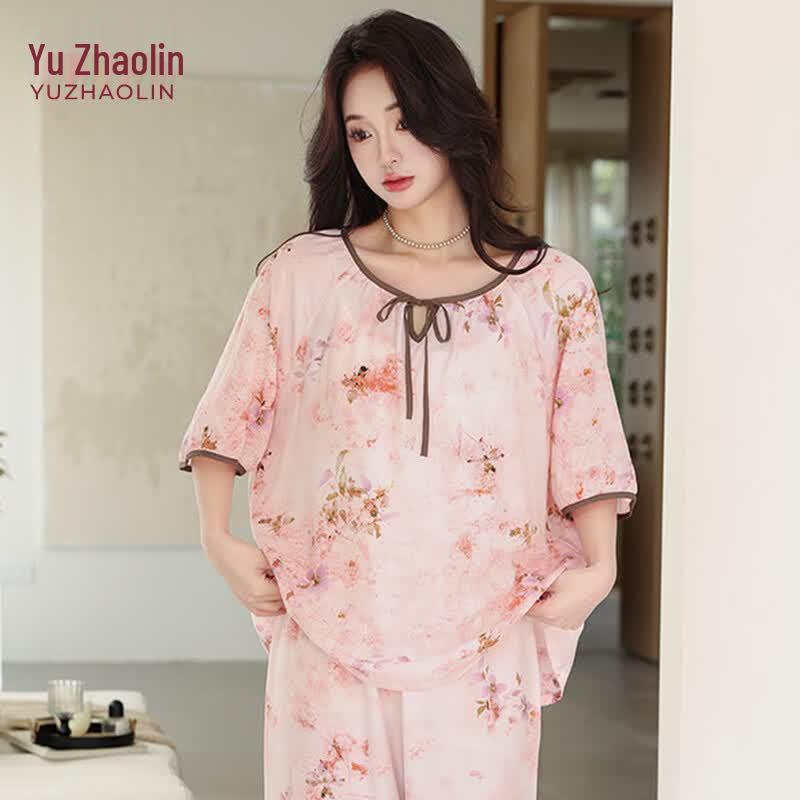 Yuzhaolin Women s Summer Short Sleeve Pajama Set 40