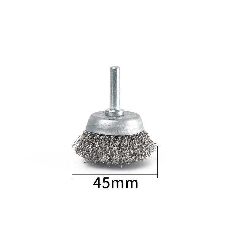 6mm Handle Stainless Steel Wire Brush Bowl for Rust, Stain, Paint, Burr Removal & Polishing